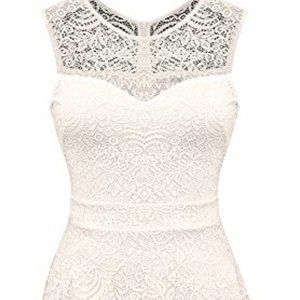 Sylvestidoso a-line pleated sleeveless lace dress